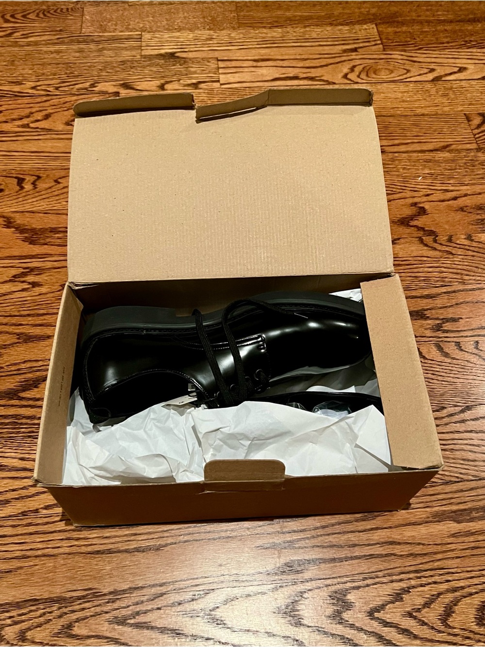 Zara Black Patent Leather Derby Shoes